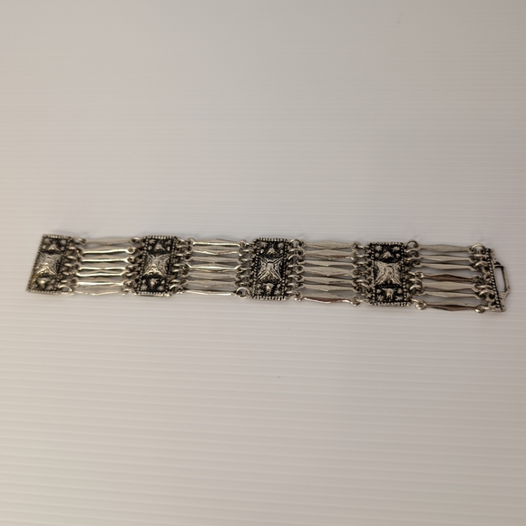 Taxco Silver Mexico Navajo Link Bracelet - Picture 14 of 16